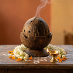 Natural Coconut Shell Dhoop Stand