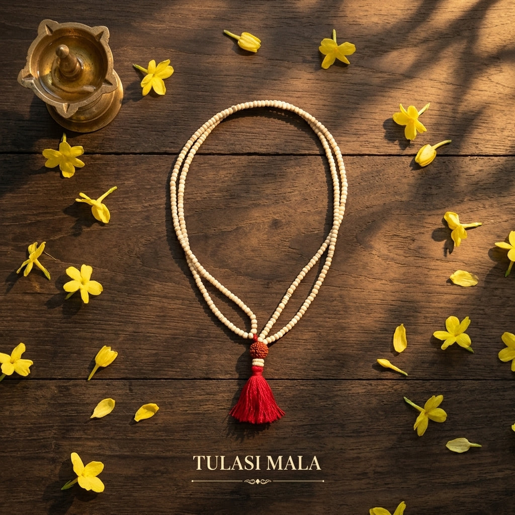Tulasi Mala (30cm) – Sacred Tulasi Plant Beads
