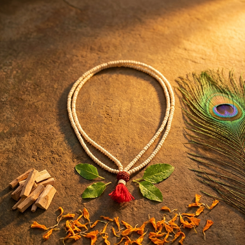 Tulasi Mala (30cm) – Sacred Tulasi Plant Beads