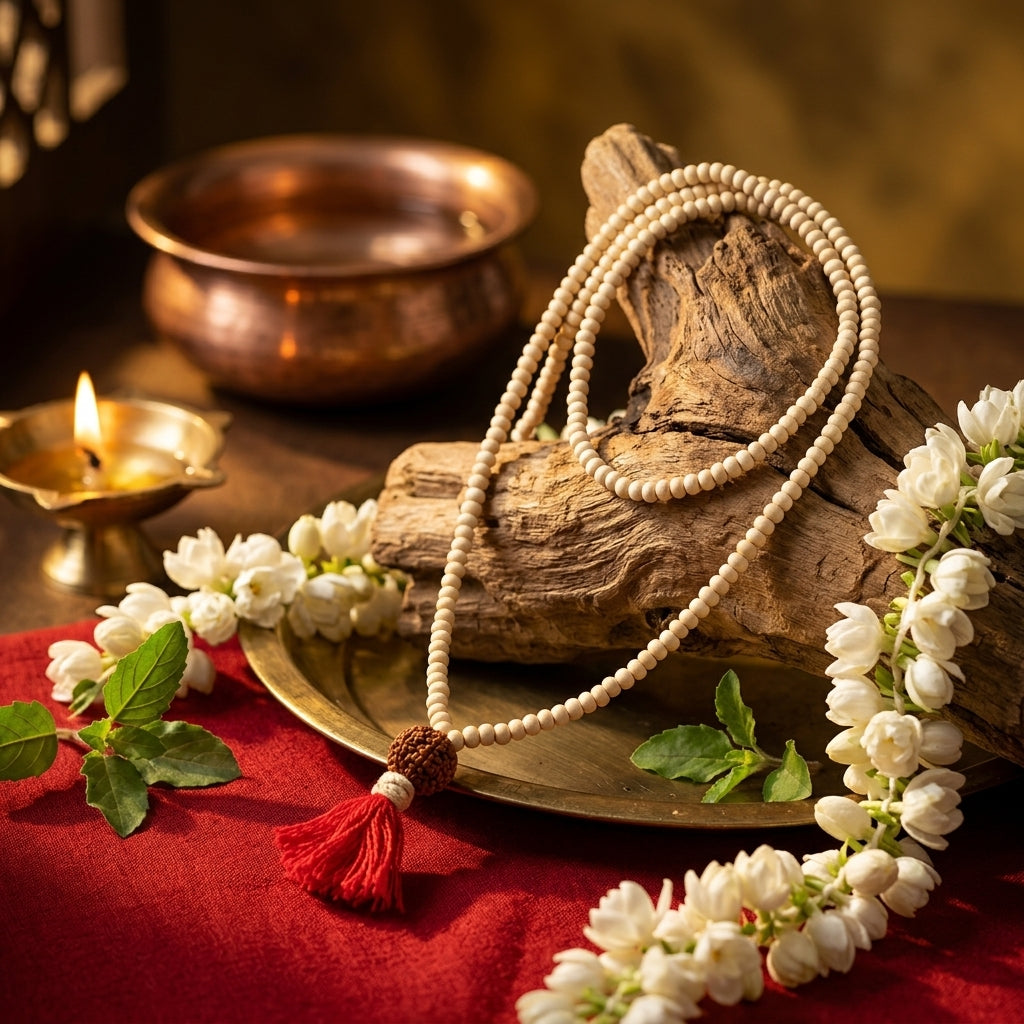 Tulasi Mala (30cm) – Sacred Tulasi Plant Beads